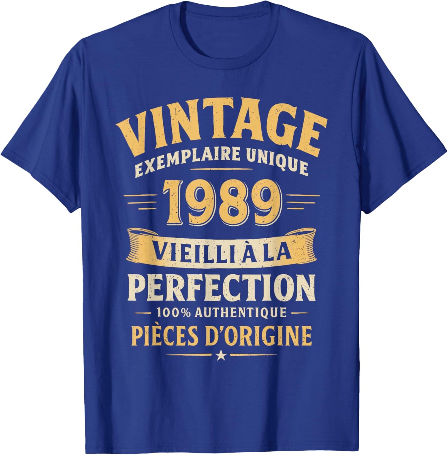 Cadeau Anniversaire 37 Ans Humour Vintage 1989 37 Ans Homme T-Shirt - T-Shirt | Royal