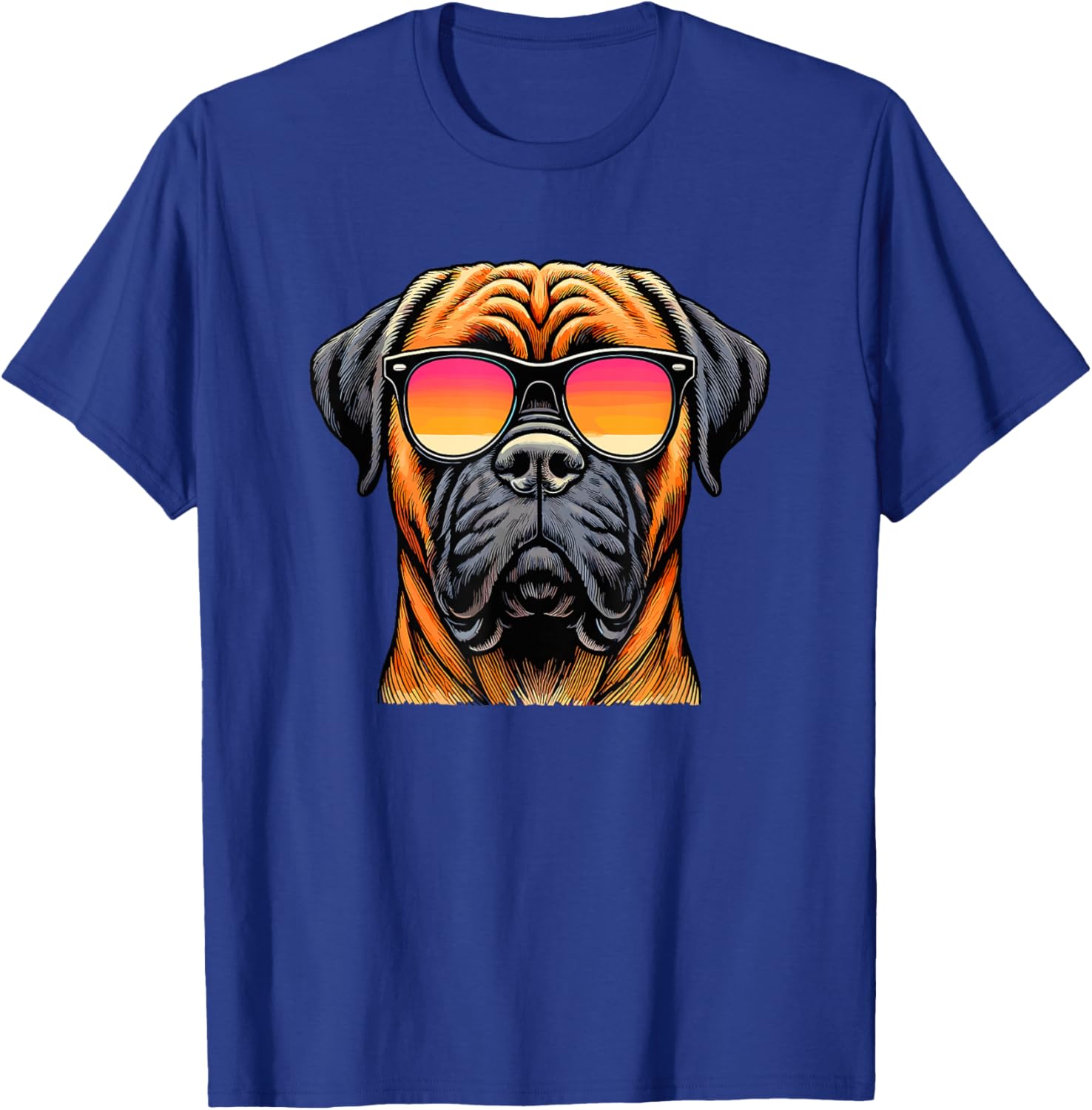 Retro Sunglasses Bullmastiff Bullmastiffs T-Shirt - T-Shirt | Royal