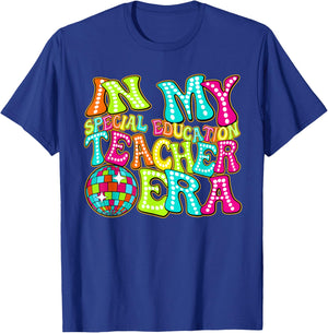 Disco Groovy In My Special Education Teacher Era T-Shirt - T-Shirt | Royal