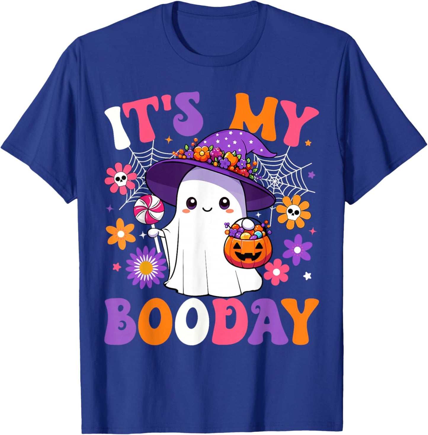 It's My Boo Day Anniversary Funny Halloween Birthday Ghost T-Shirt - T-Shirt | Royal