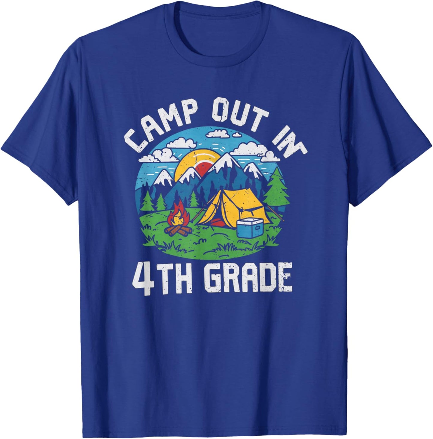 Camp out In 4th Grade Funny Camping Lovers Back to School T-Shirt - T-Shirt | Royal