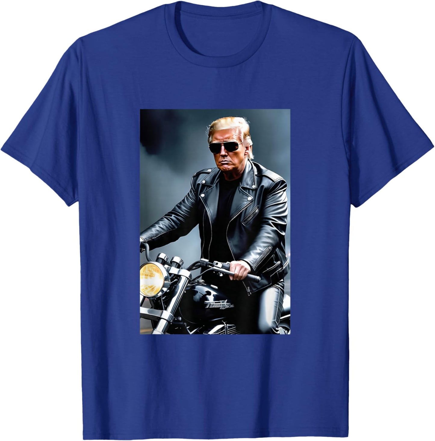 Donald Trump 2026 Riding a Motorcycle Funny Women T-Shirt - T-Shirt | Royal