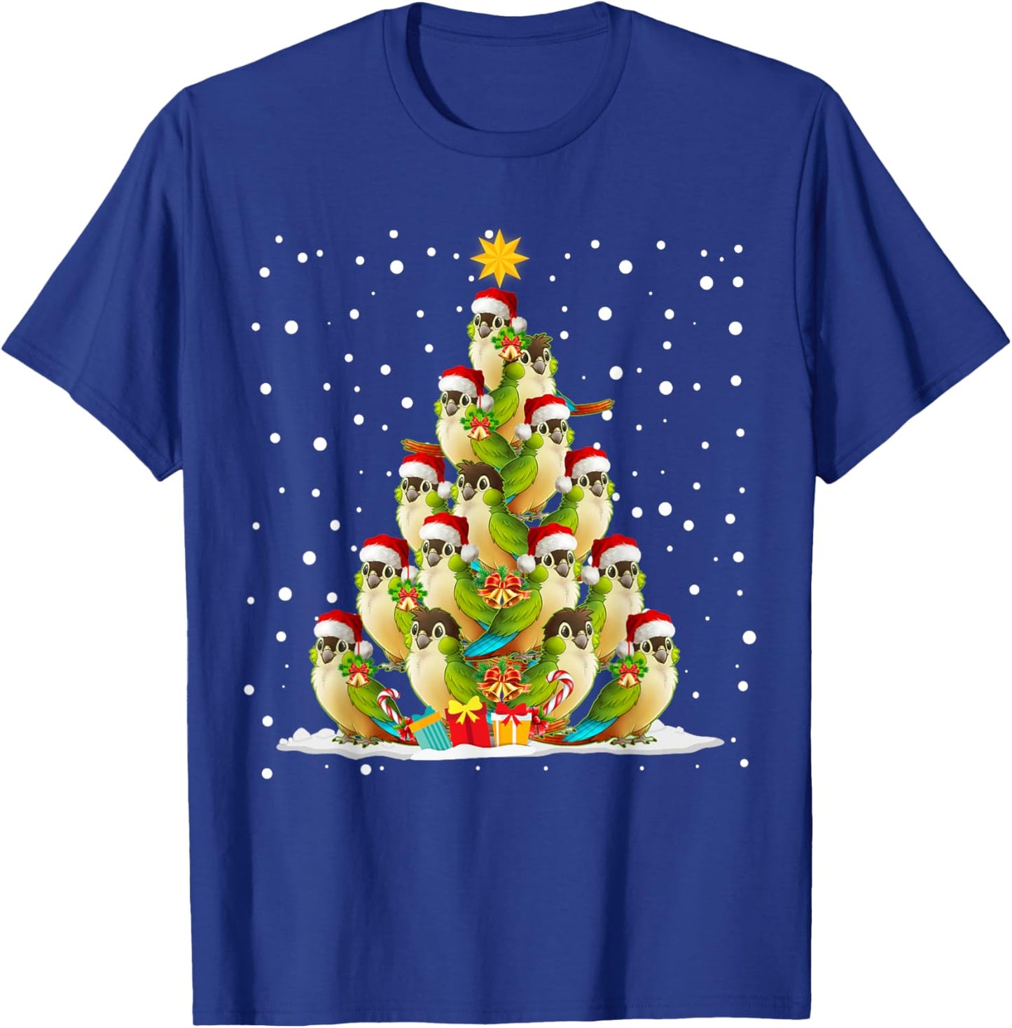 Green Cheek Conure Parrot Christmas Ornament Tree T-Shirt - T-Shirt | Royal