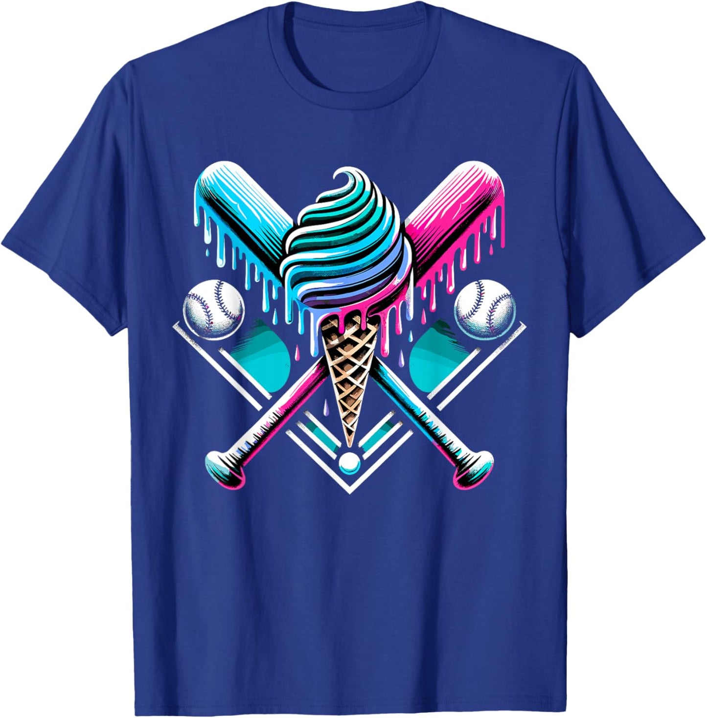 Drip Baseball Bat Dripping Lover T-Shirt - T-Shirt | Royal
