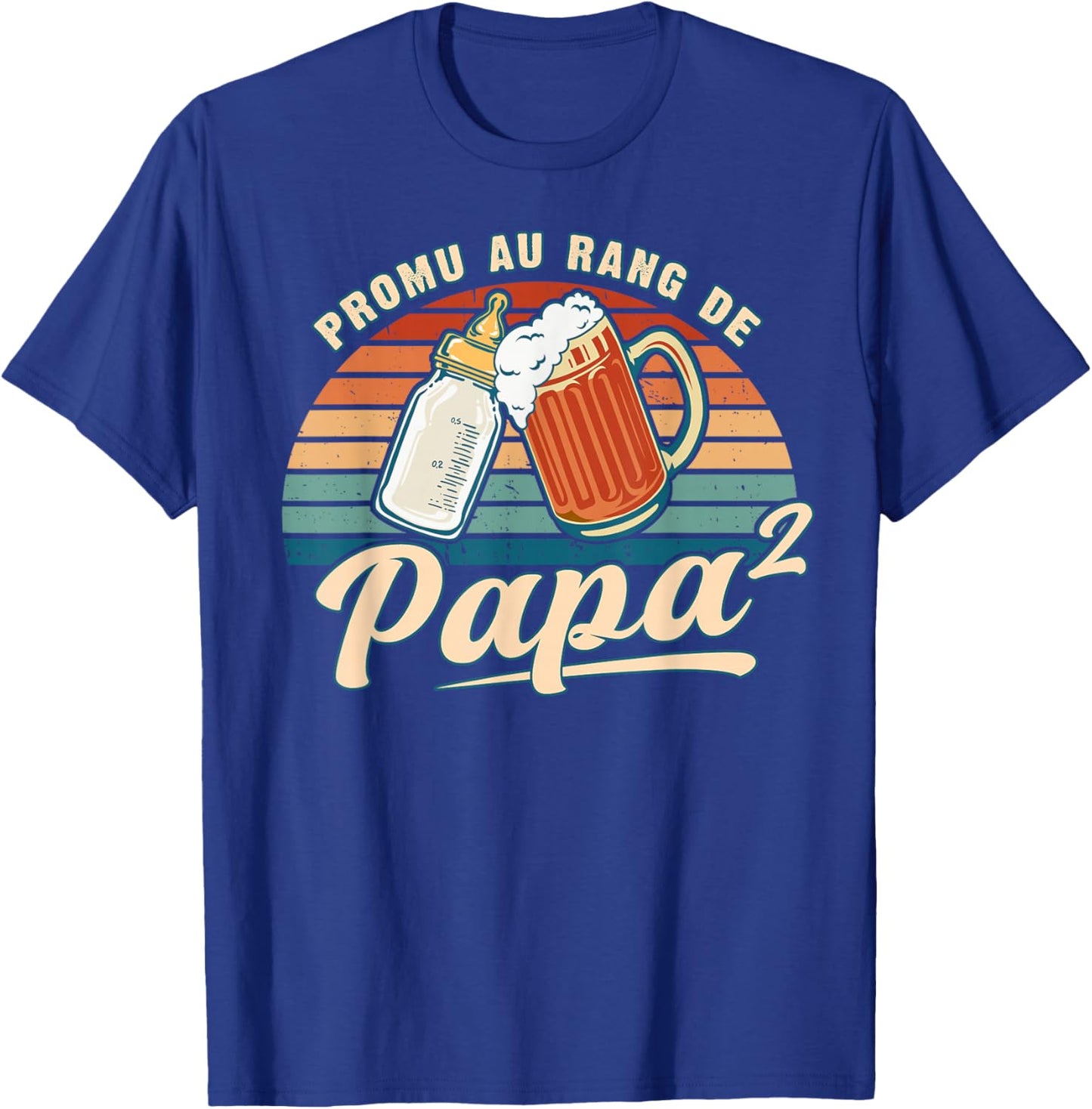 Promoted Dad 2 Child Announcement Pregnancy Future Dad T-Shirt - T-Shirt | Royal