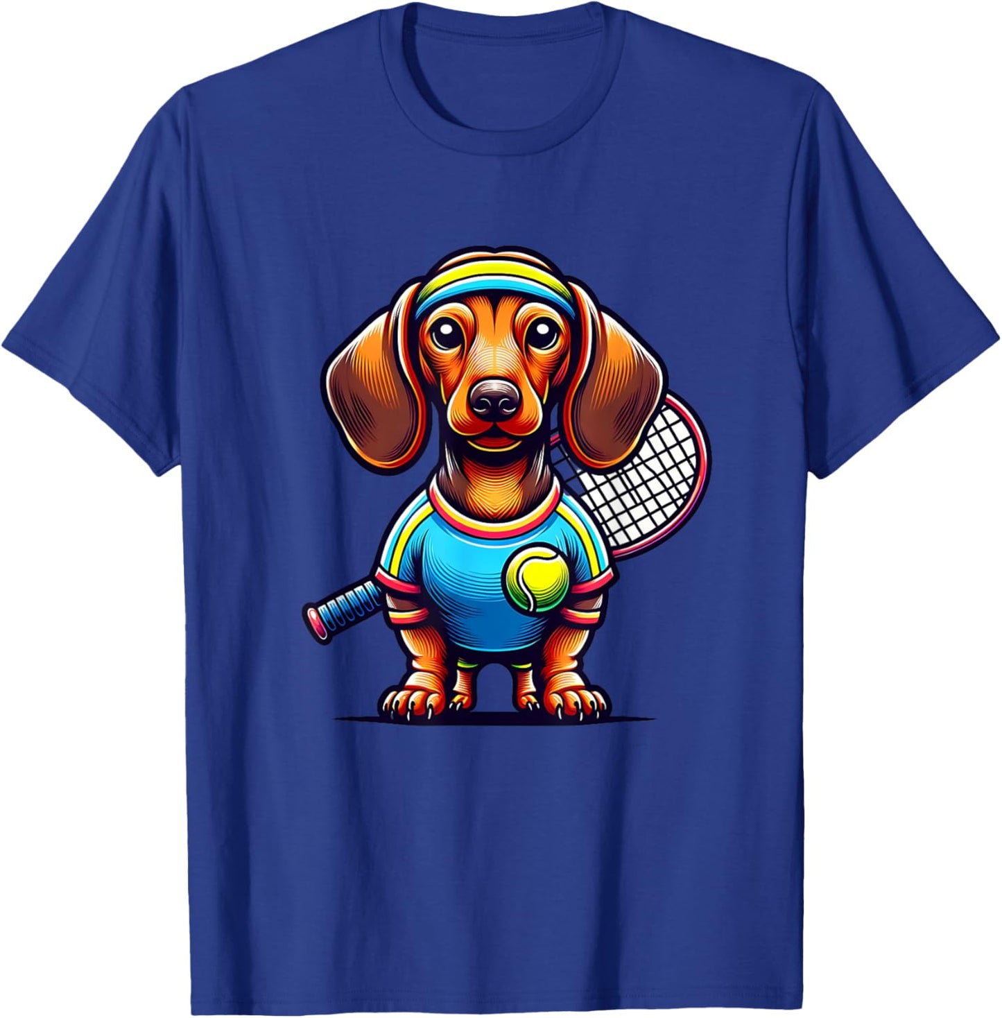 Dachshund Wiener Dog Tennis Player Dog Owner Men Women Kids T-Shirt - T-Shirt | Royal