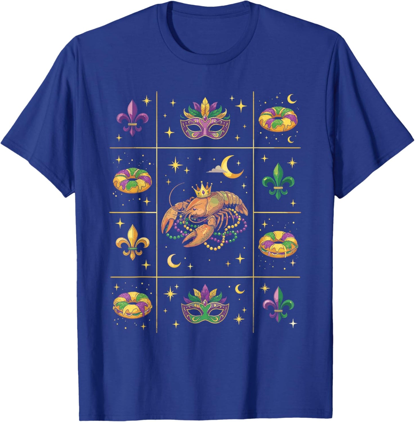 Crayfish Carnival Mardi Gras T-Shirt - T-Shirt | Royal