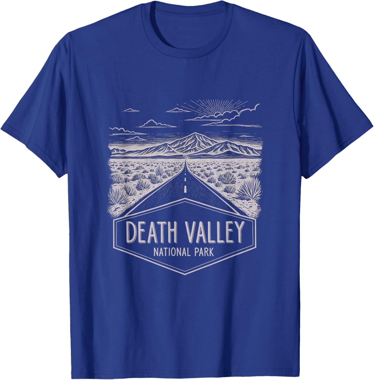 Vintage Death Valley National Park California Sketch Design T-Shirt - T-Shirt | Royal