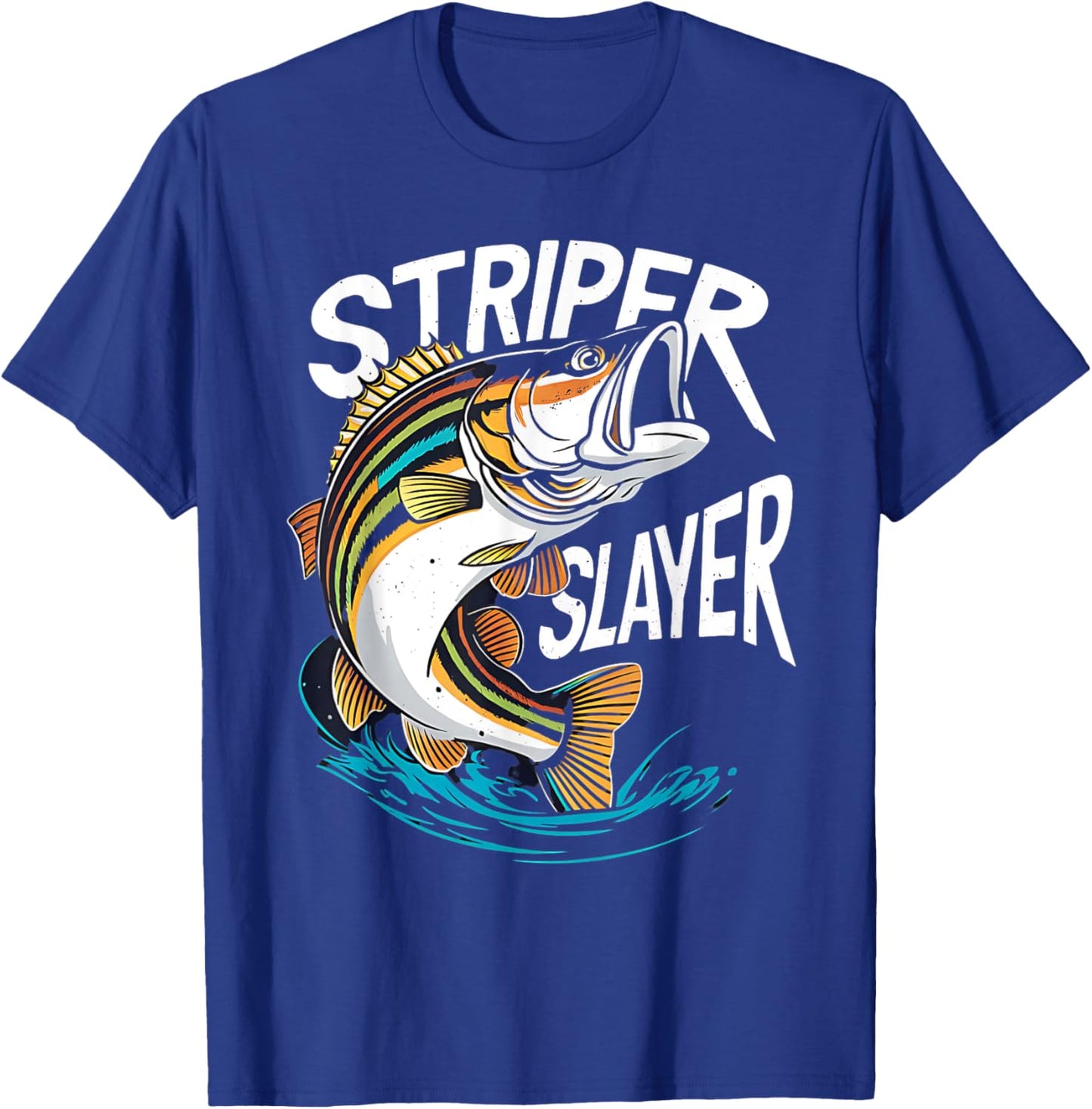 Striper Slayer Striped Bass Fishing Striper Fish T-Shirt - T-Shirt | Royal