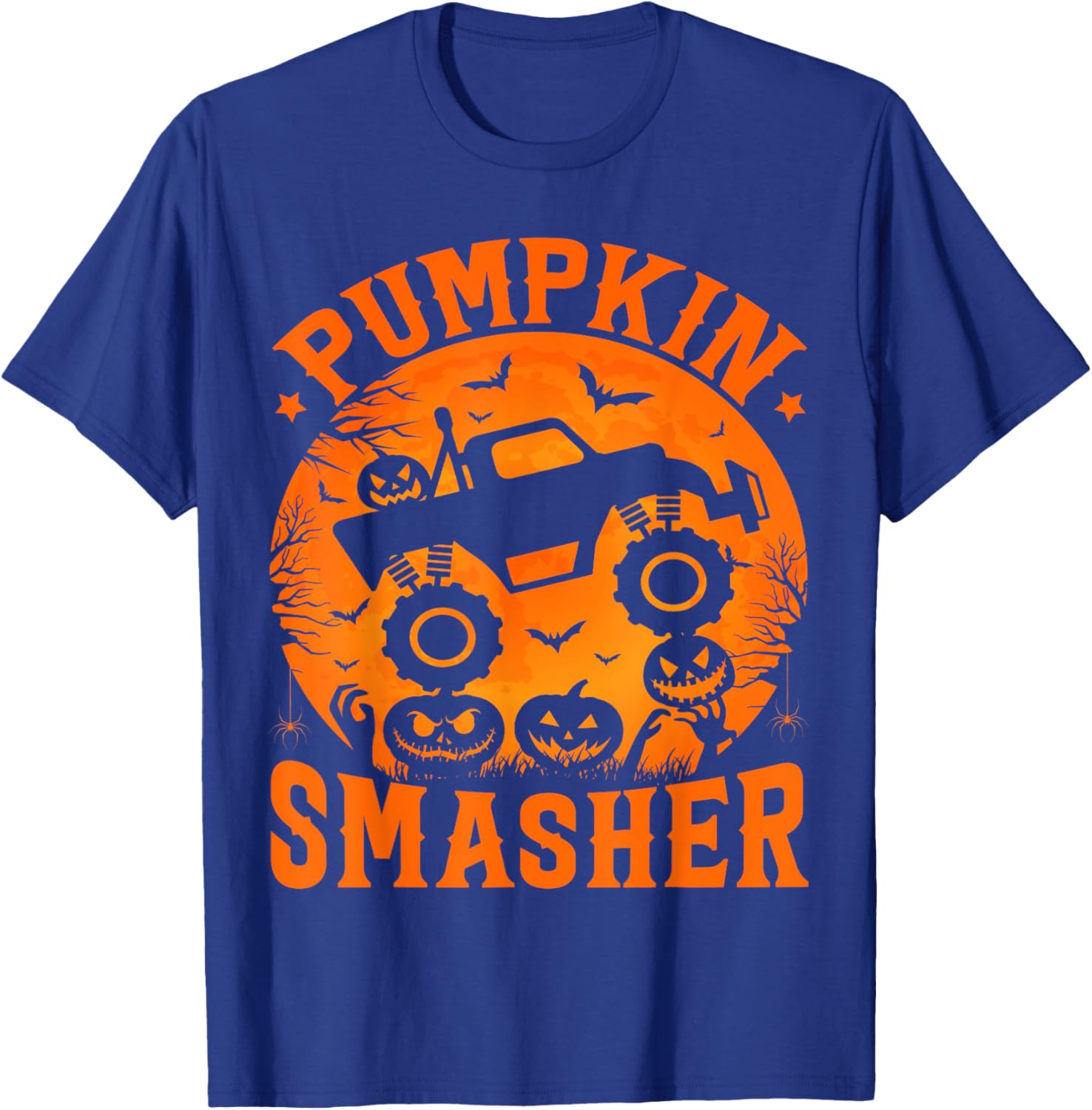 Pumpkin Smasher Halloween Kids Monster Truck Halloween Boy T-Shirt - T-Shirt | Royal