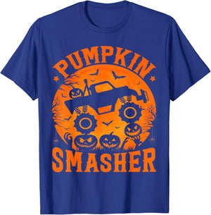 Pumpkin Smasher Halloween Kids Monster Truck Halloween Boy T-Shirt - T-Shirt | Royal