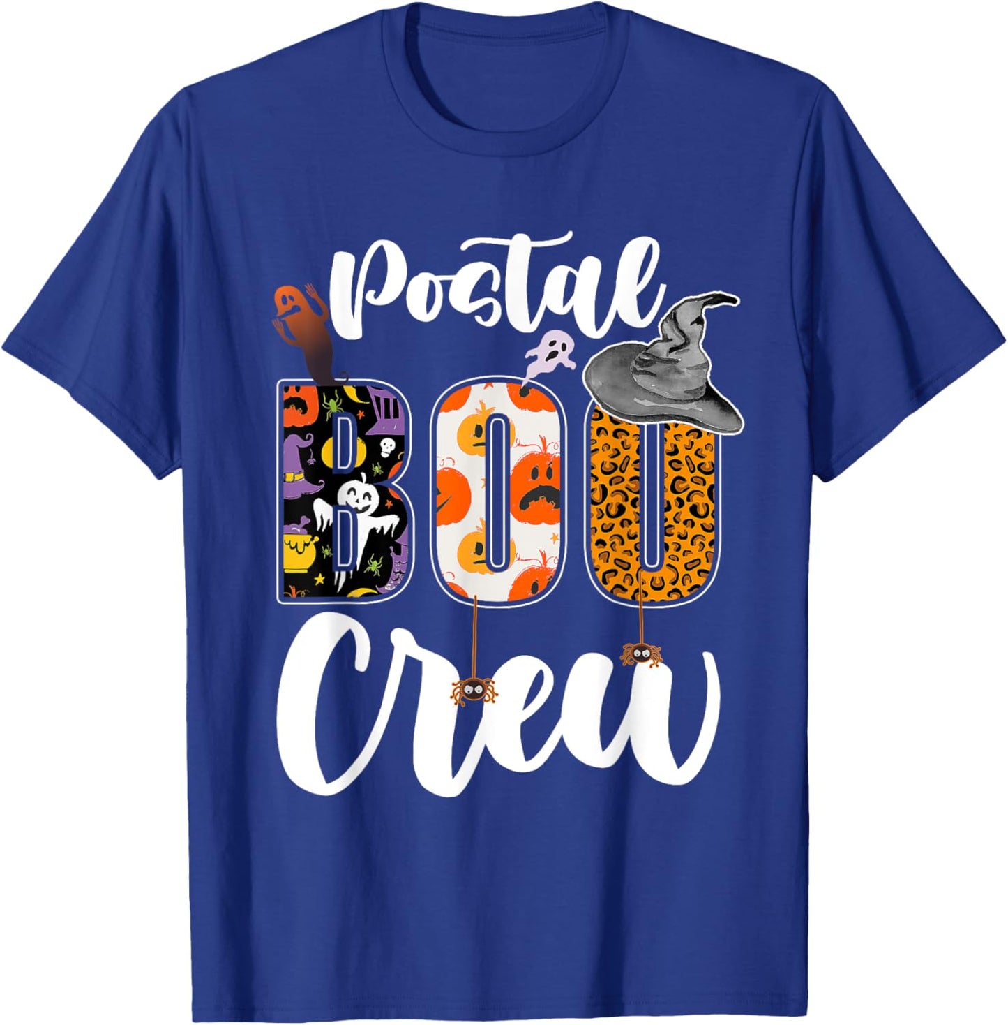 Postal Boo Crew Halloween Matching Mail Carrier T-Shirt - T-Shirt | Royal