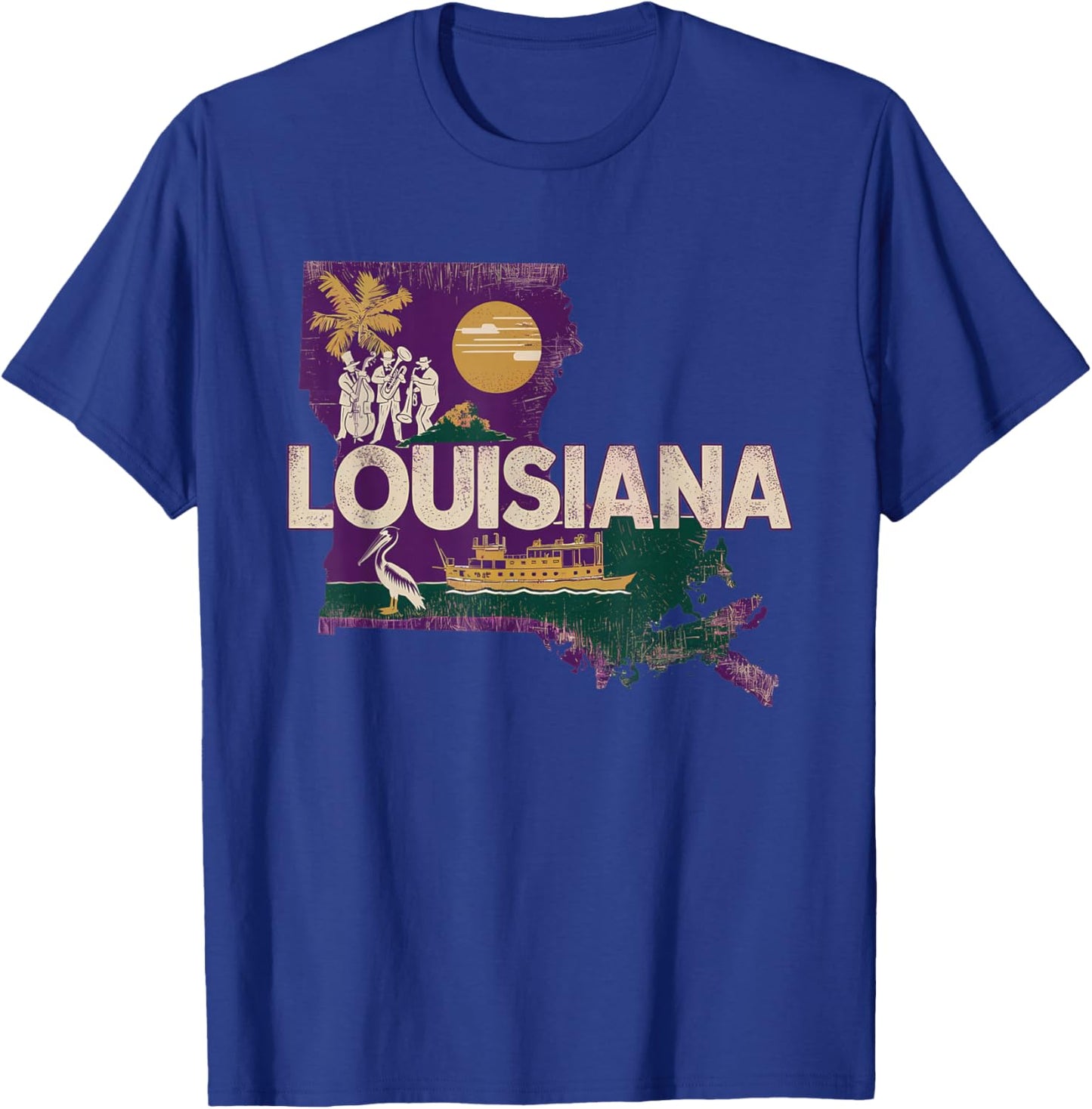 Louisiana State of Louisiana Retro Louisiana T-Shirt - T-Shirt | Royal