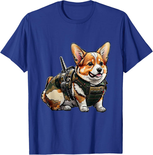 Tactical Corgi Funny Women Kids T-Shirt - T-Shirt | Royal