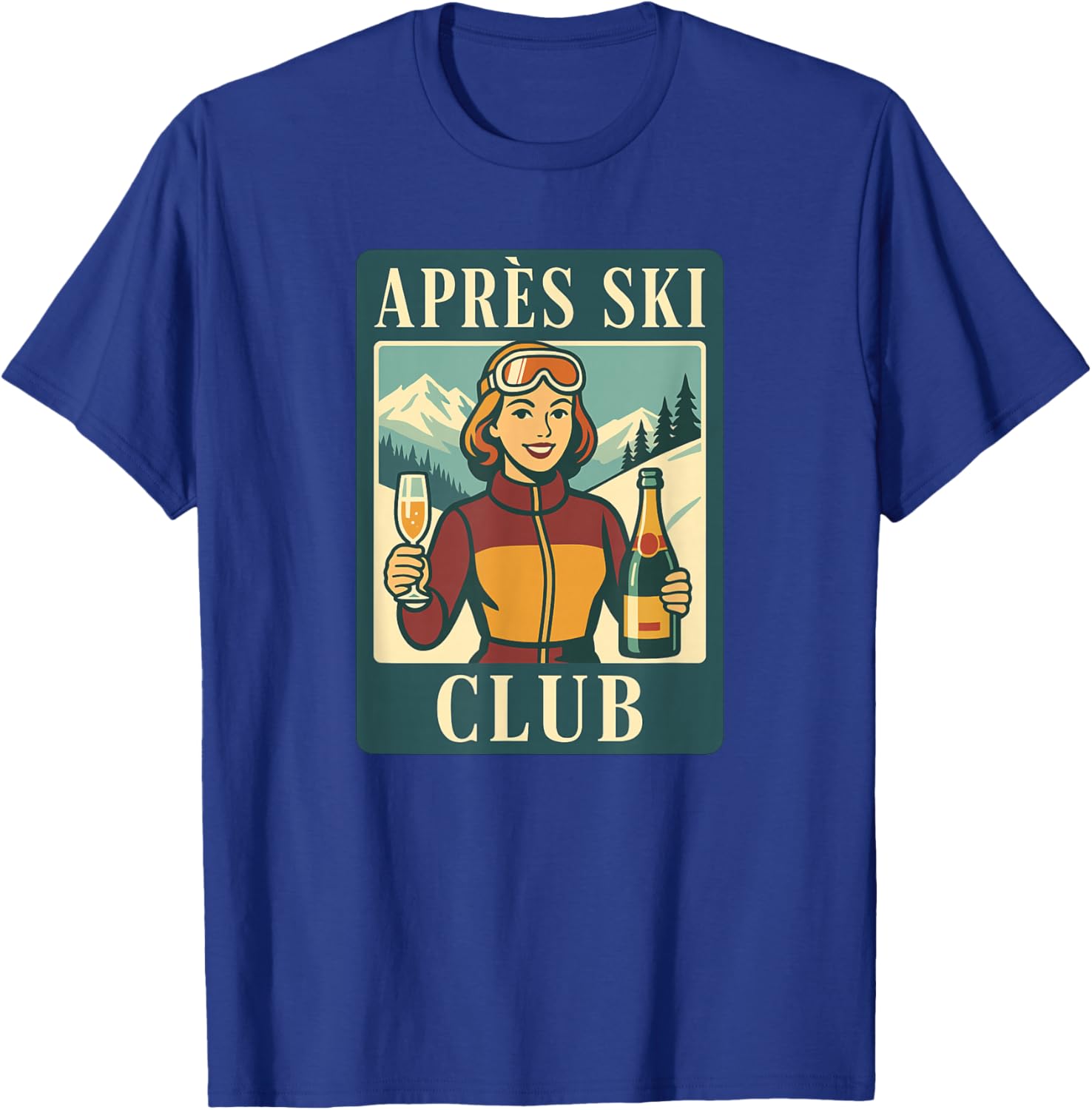 Retro Après Ski Club Ski Holiday Winter Sports T-Shirt - T-Shirt | Royal