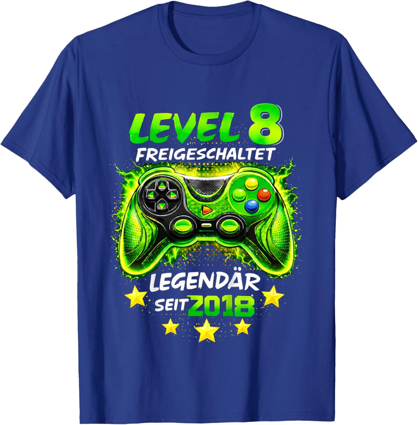 Children's Level 8 Birthday Boy Gamer Funny 2018 8th Birthday T-Shirt - T-Shirt | Royal