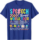 Speech Therapy World Tour Retro Lightning SLP Pathologist T-Shirt - T-Shirt | Royal
