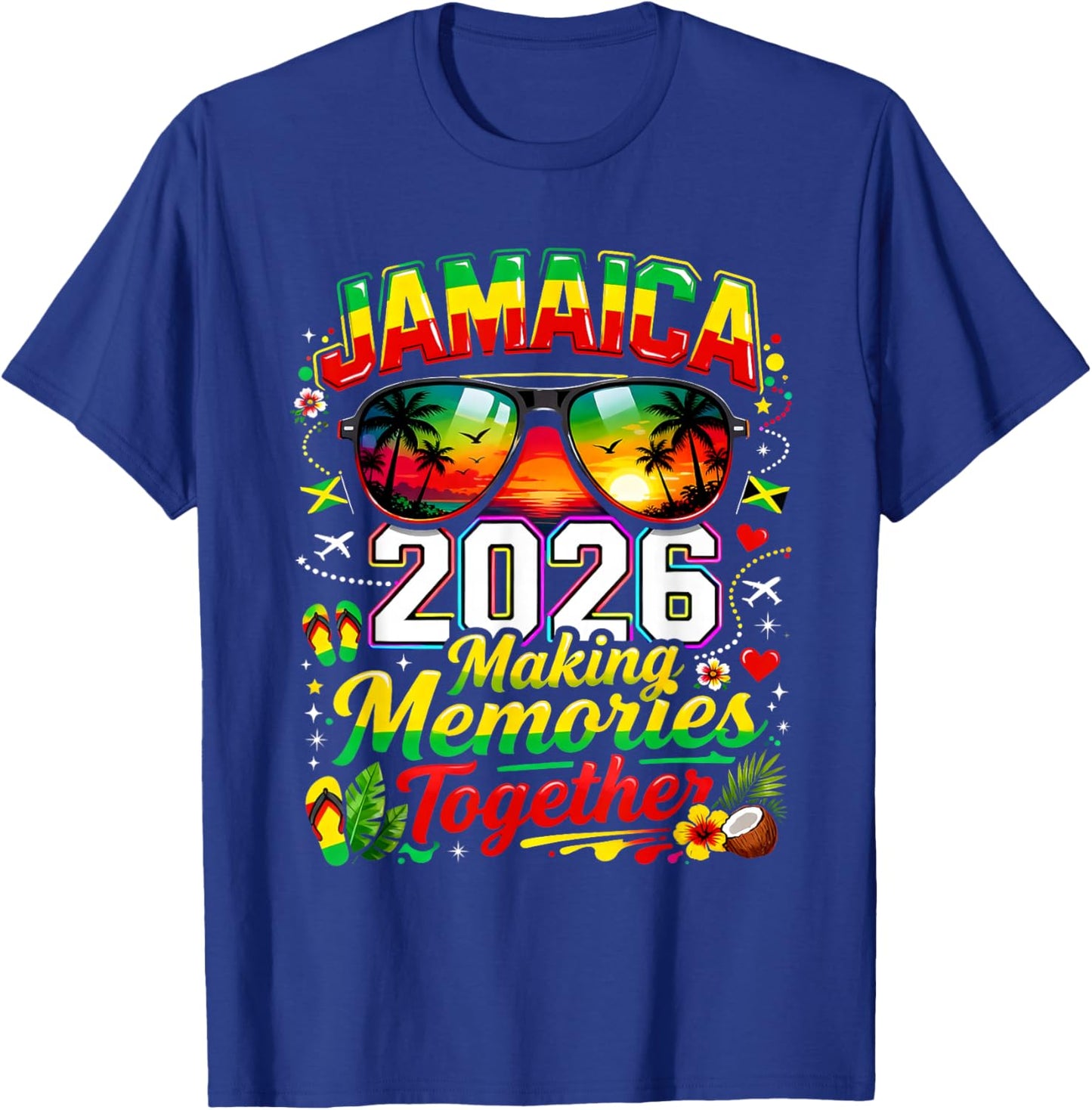 Jamaica 2026 Tropical Family Vacation Making Memories T-Shirt - T-Shirt | Royal