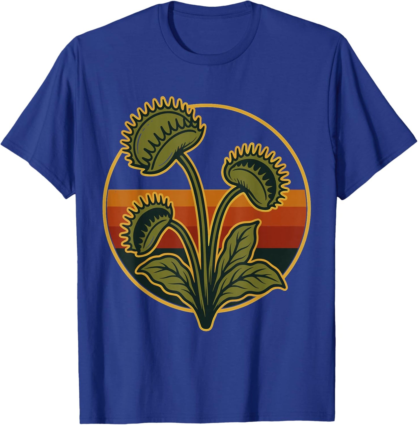 Vintage Venus Flytrap Retro Sunset Carnivorous Plant T-Shirt - T-Shirt | Royal