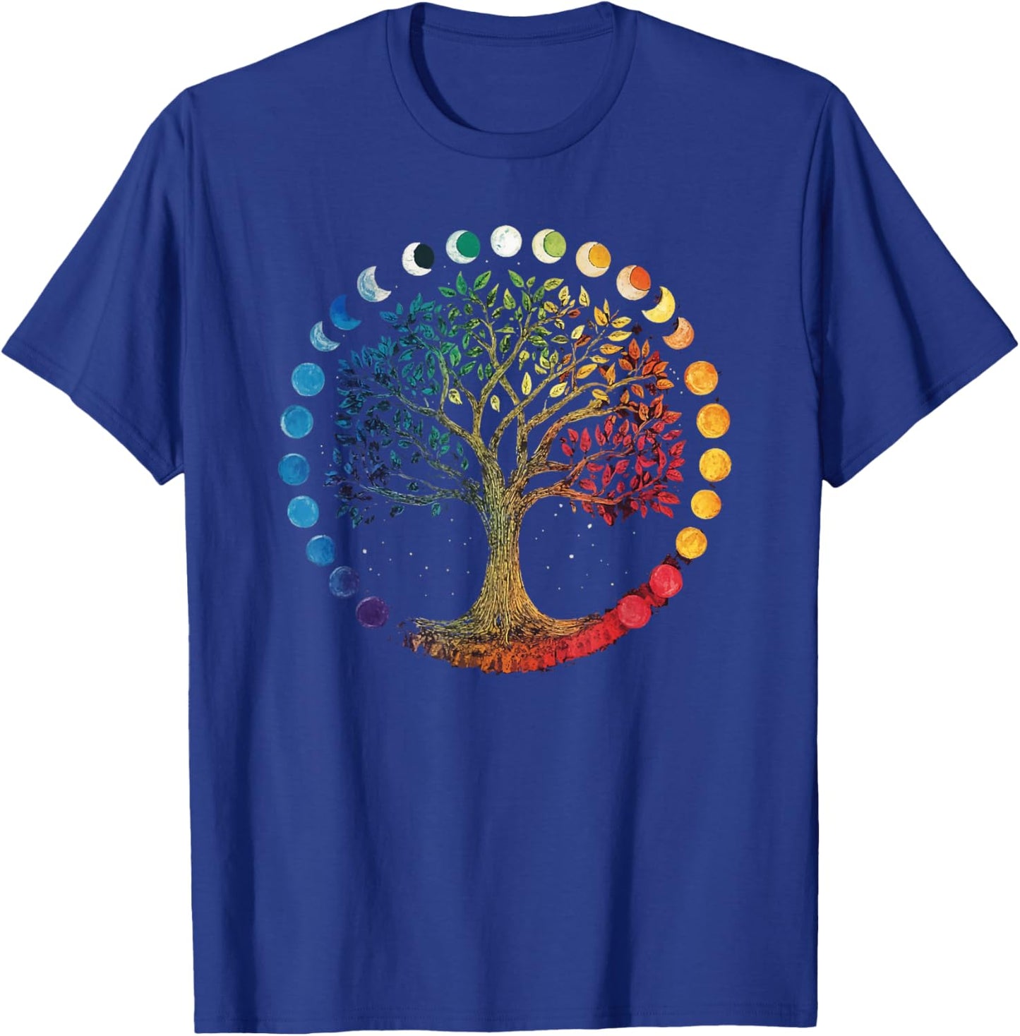 Phases Of The Moon Tree Chakra Yoga Yogi Meditation T-Shirt - T-Shirt | Royal