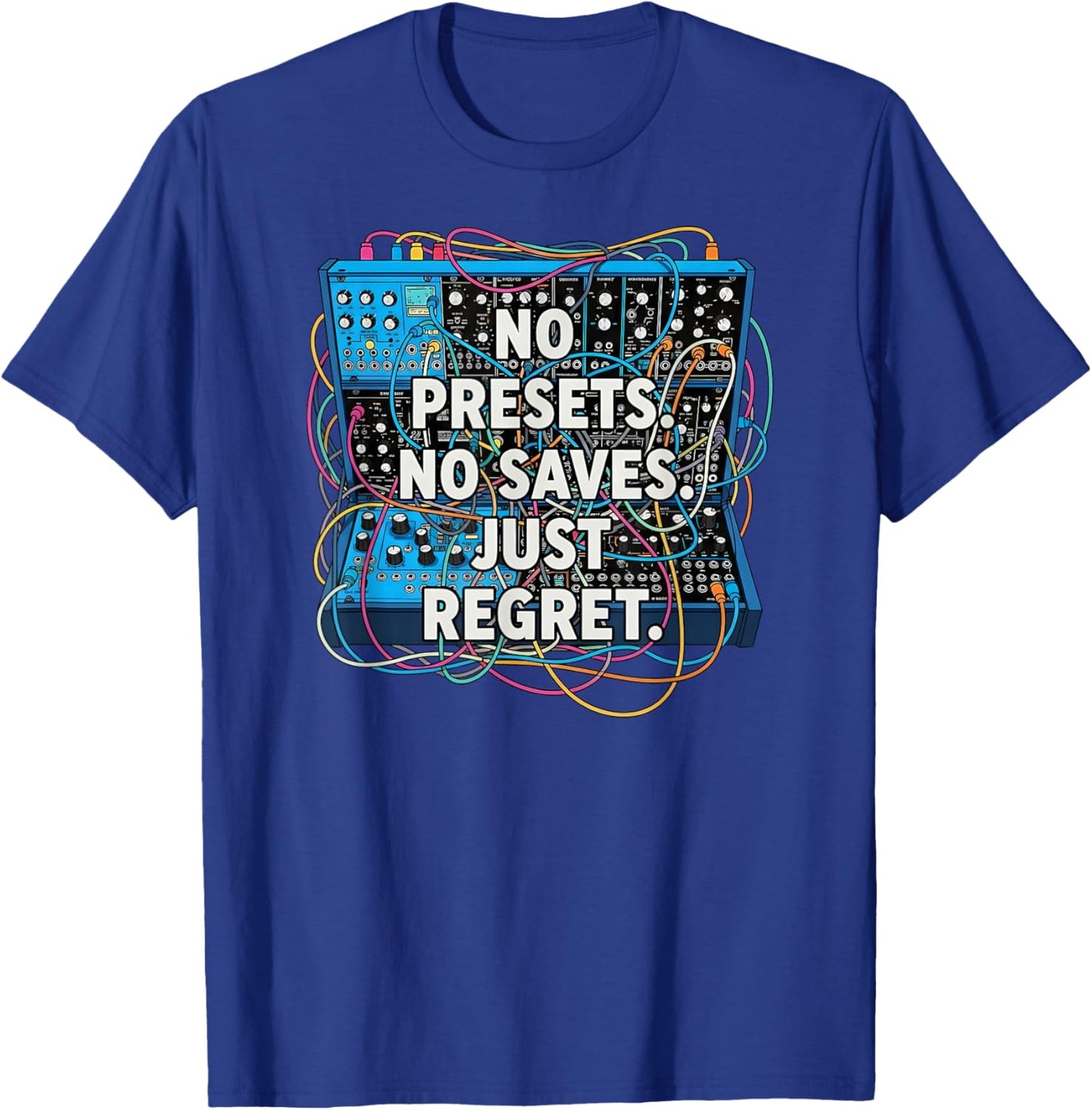 Funny Modular Synthesizer Eurorack Patch Cable T-Shirt - T-Shirt | Royal