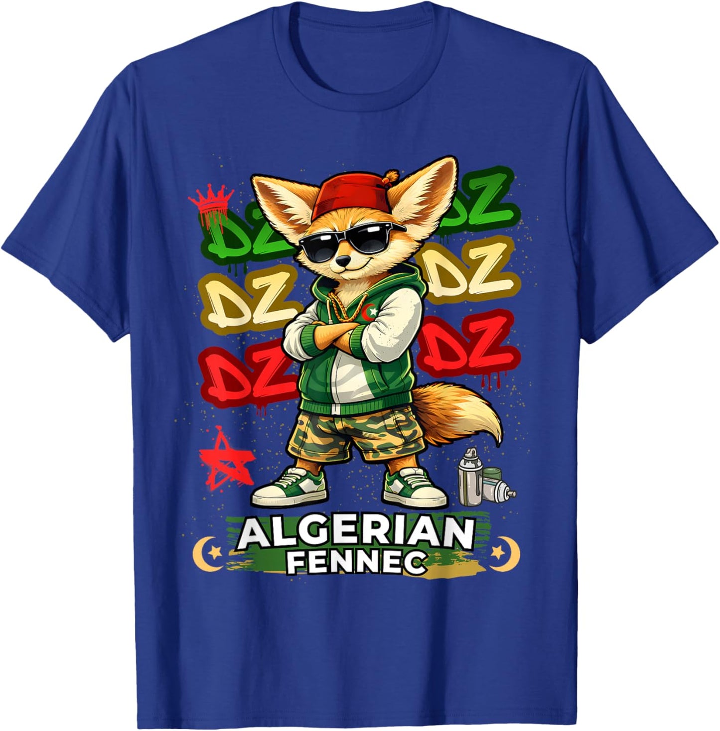 Algérien Fennec Fox Streetwear Desert Fox DZ Pride Urban T-Shirt - T-Shirt | Royal