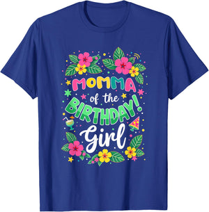Aloha Hawaii Mommy Momma Of The Birthday Girl T-Shirt - T-Shirt | Royal