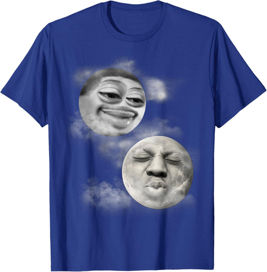 Funny Flight Reacts and Speed Moon Face Meme T-Shirt - T-Shirt | Royal