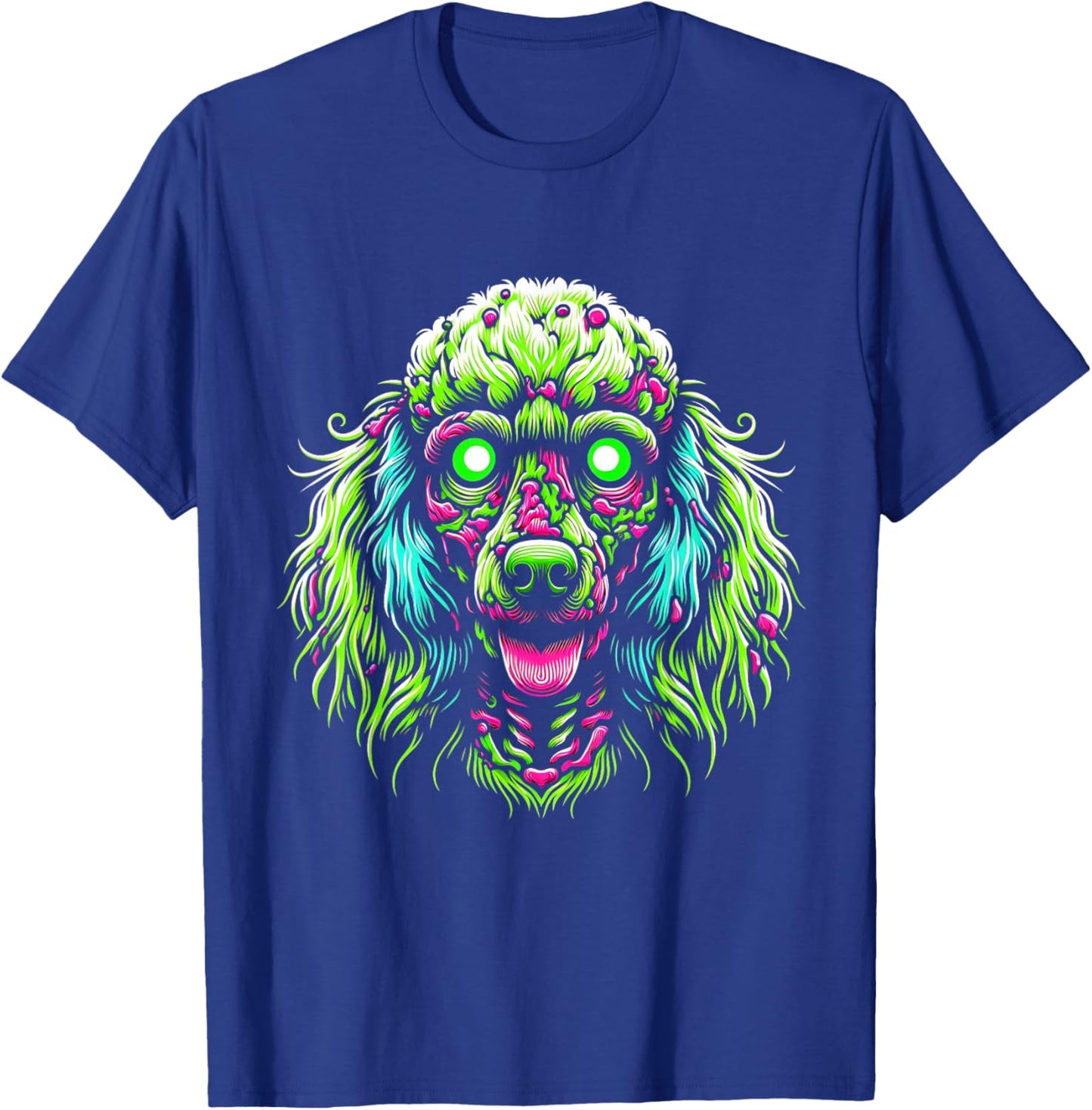 Zombie Poodle Dog Ghost Dark Halloween Horror Skeleton Gifts Men Women Kids T-Shirt - T-Shirt | Royal