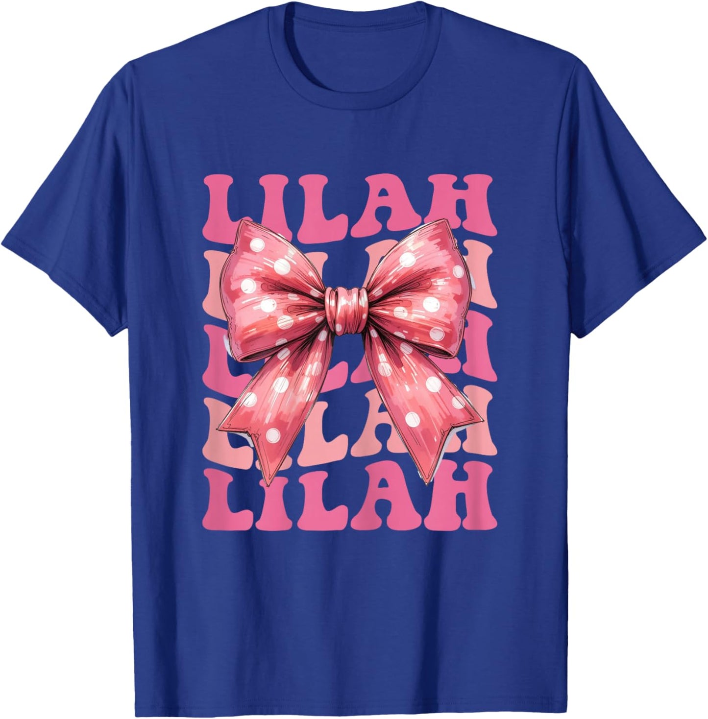 Lilah Name Coquette Bow Aesthetic Girls T-Shirt - T-Shirt | Royal