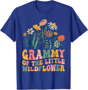 Grammy Of The Little Wildflower Birthday Party Baby Shower T-Shirt - T-Shirt | Royal