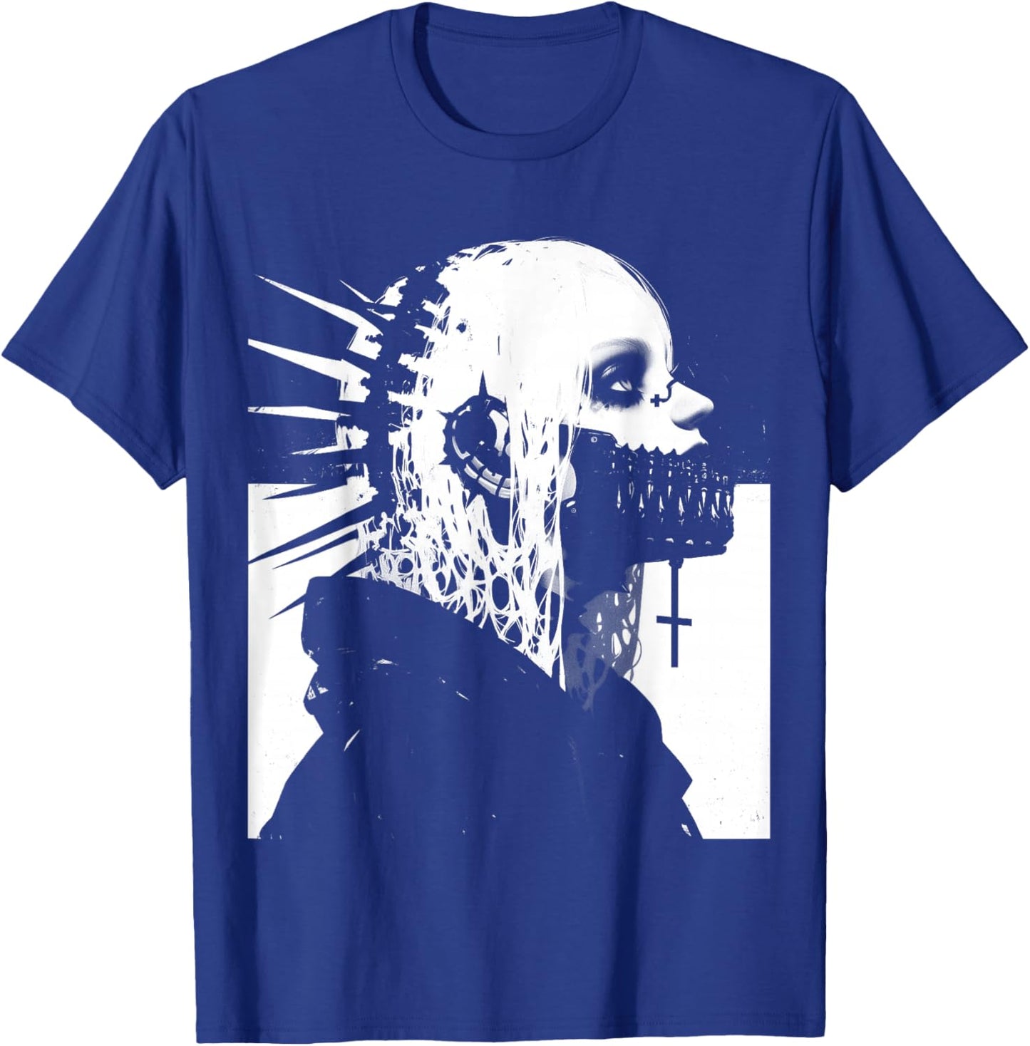 Horror Techwear Ghoul Girl Cybergoth Gothic Anime Manga T-Shirt - T-Shirt | Royal