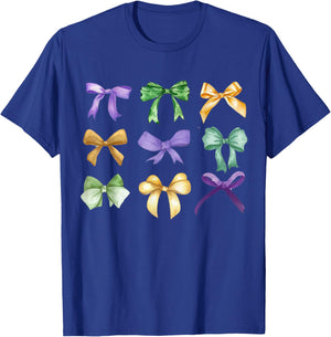 Retro Mardi Gras Coquette Bow Louisiana New Orleans Costume , Black, Short Sleeve, Size S T-Shirt - T-Shirt | Royal