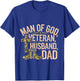 Man Of God Veteran Husband Dad Christian Jesus Camouflage T-Shirt - T-Shirt | Royal