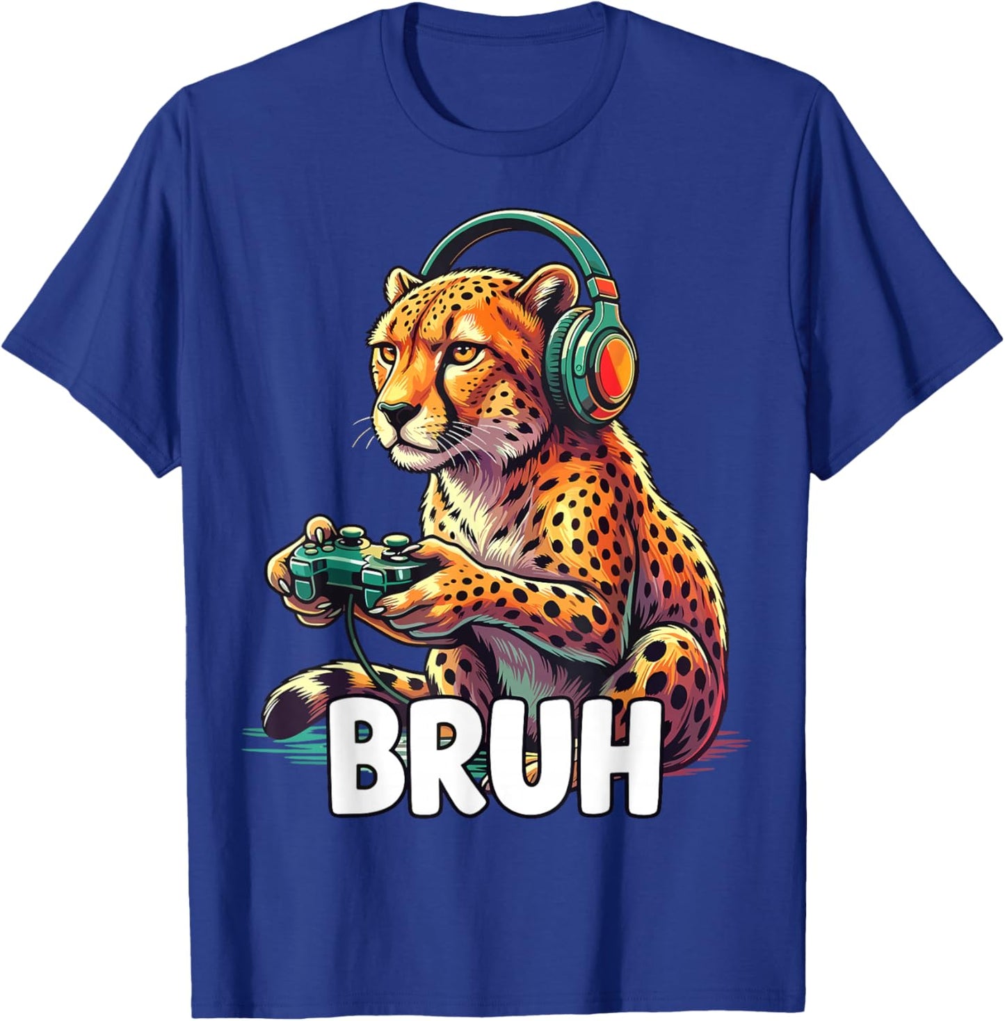 Bruh Cheetahs Funny Video Games Cheetah T-Shirt - T-Shirt | Royal