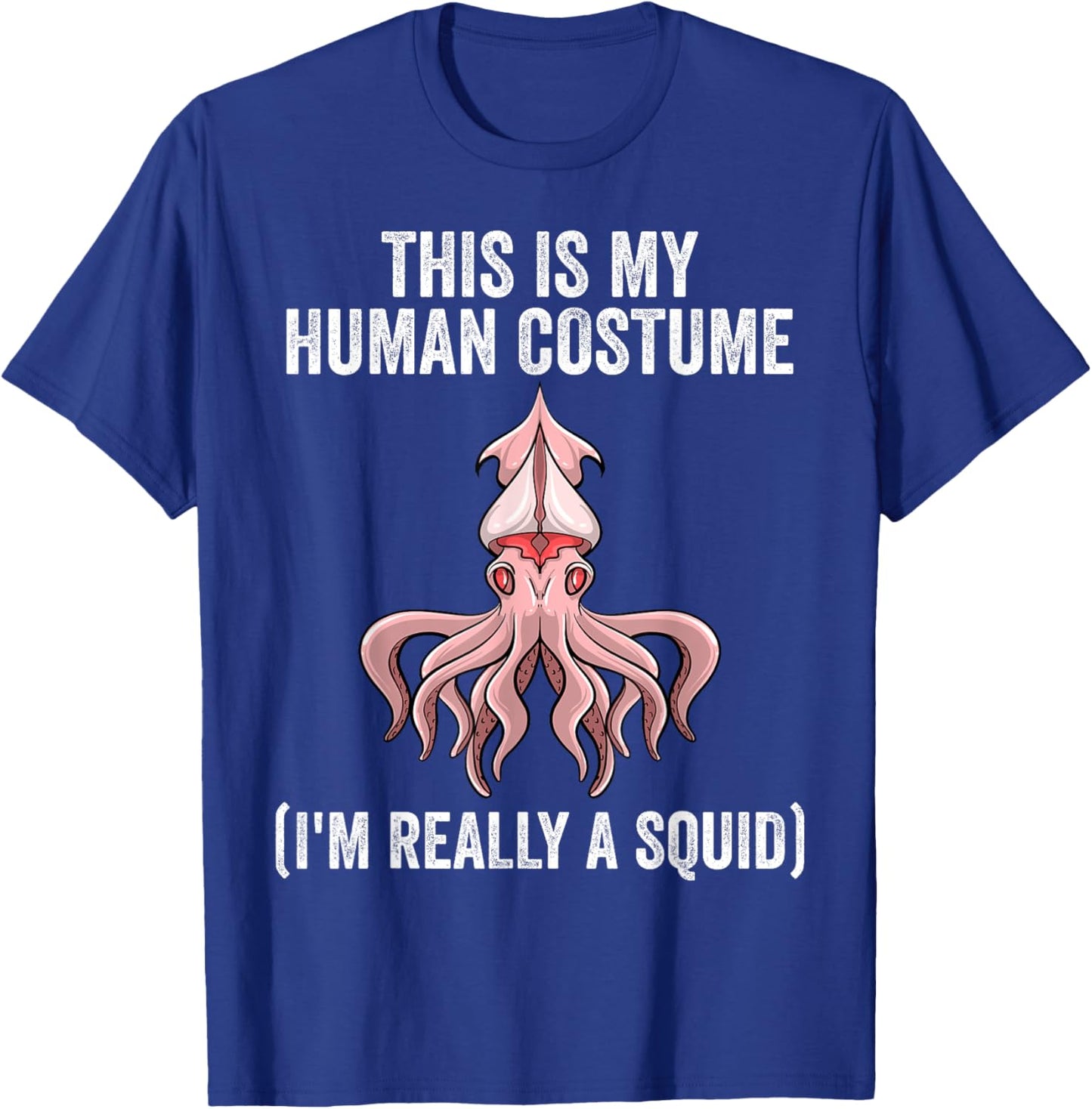 Best Squid Art For Kids Men Women Adult Octopus Lover Squid T-Shirt - T-Shirt | Royal