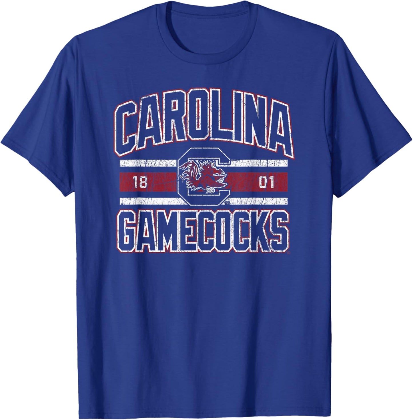South Carolina Gamecocks Vintage Stripe Officially Licensed T-Shirt - T-Shirt | Royal