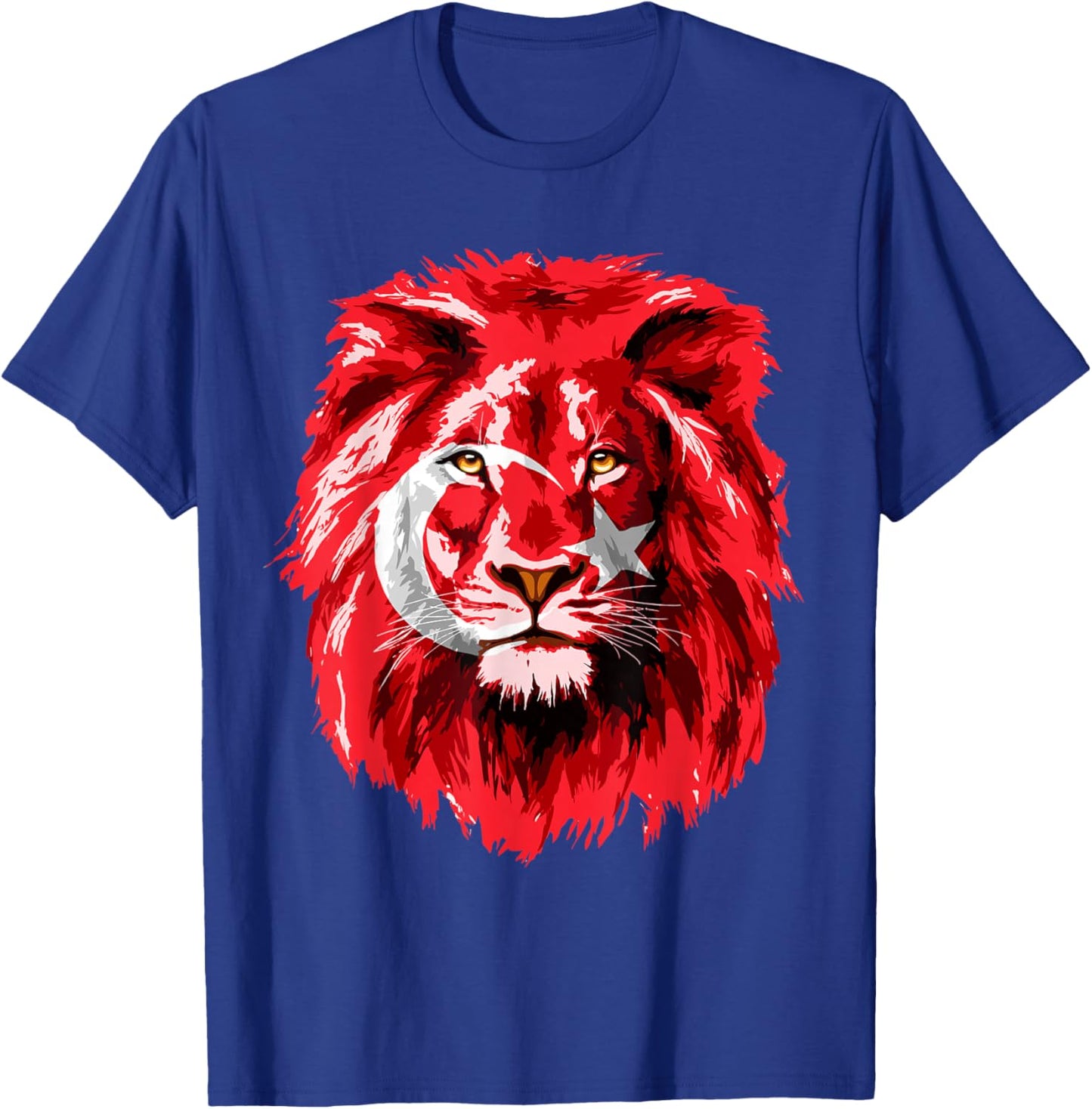 Turkey Flag with Lion Face Turkish Türkiye Flag T-Shirt - T-Shirt | Royal
