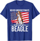 Never Underestimate An Old Man With A Beagle Funny Pet Lover T-Shirt - T-Shirt | Royal