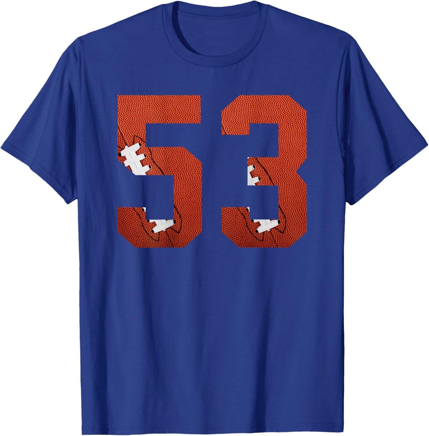 Number 53 BACKSIDE - American Football Jersey Numbered T-Shirt - T-Shirt | Royal
