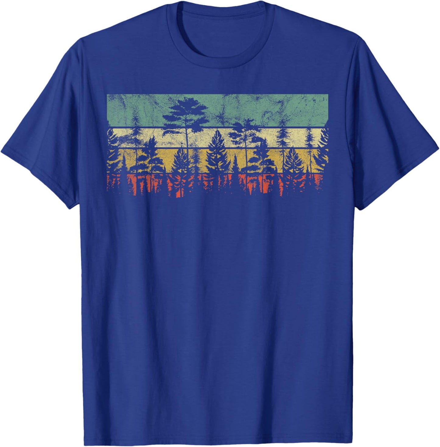 Trees Outdoors Wildlife Nature Vintage Forest Nature Retro T-Shirt - T-Shirt | Royal