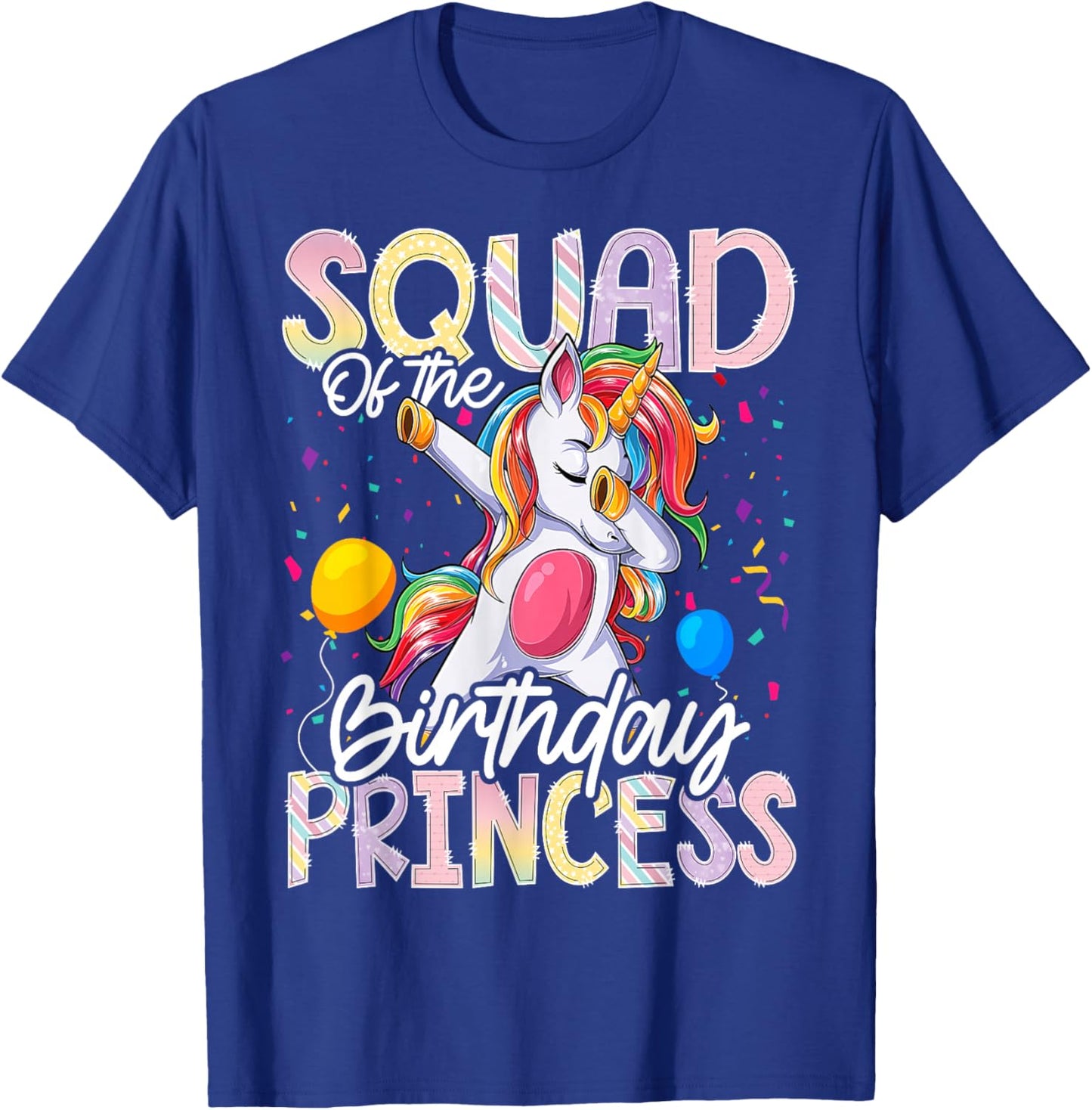Squad of The Birthday Princess Dabbing Unicorn Matching T-Shirt - T-Shirt | Royal