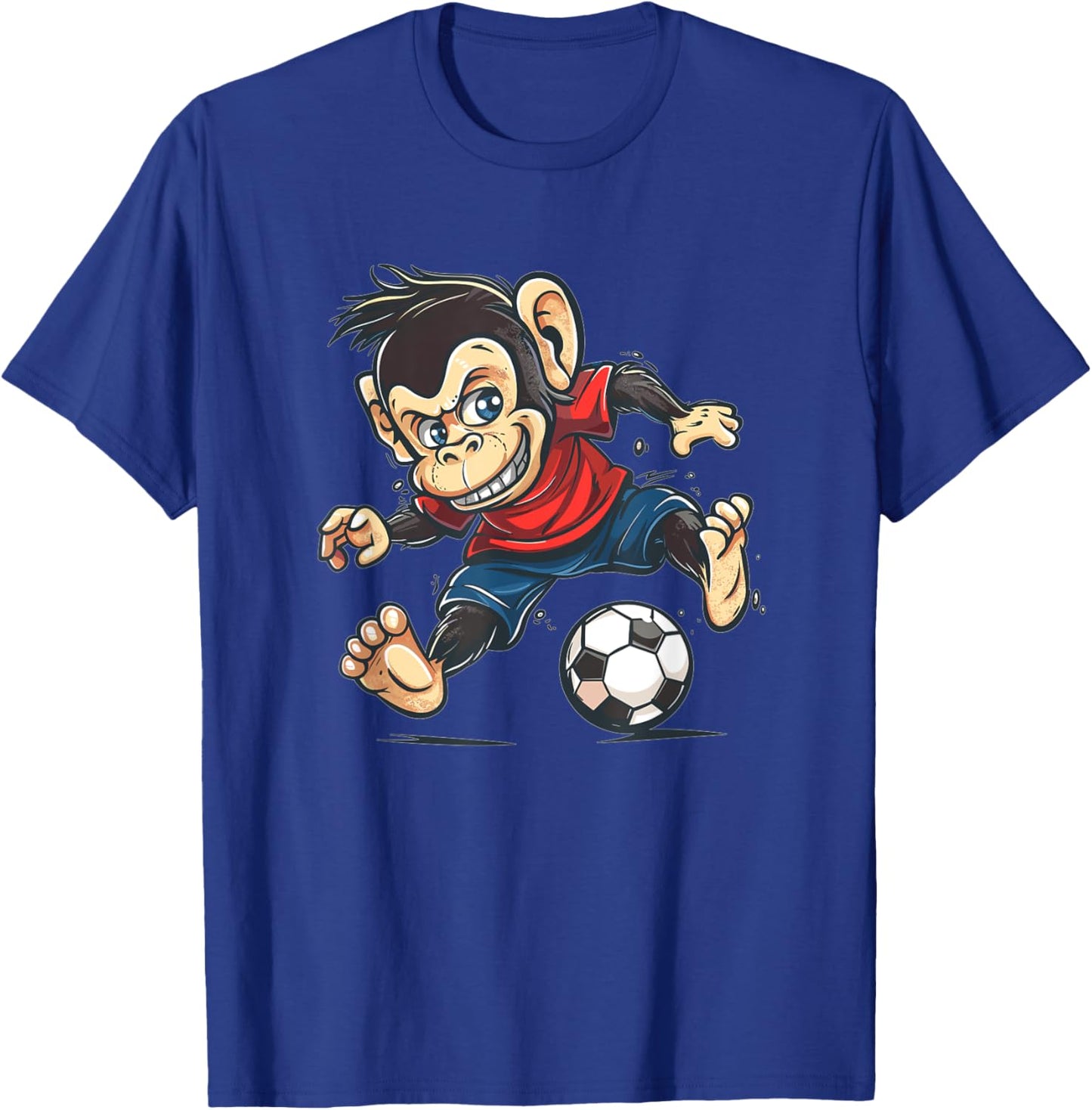 Cute Monkey Soccer T-Shirt - T-Shirt | Royal