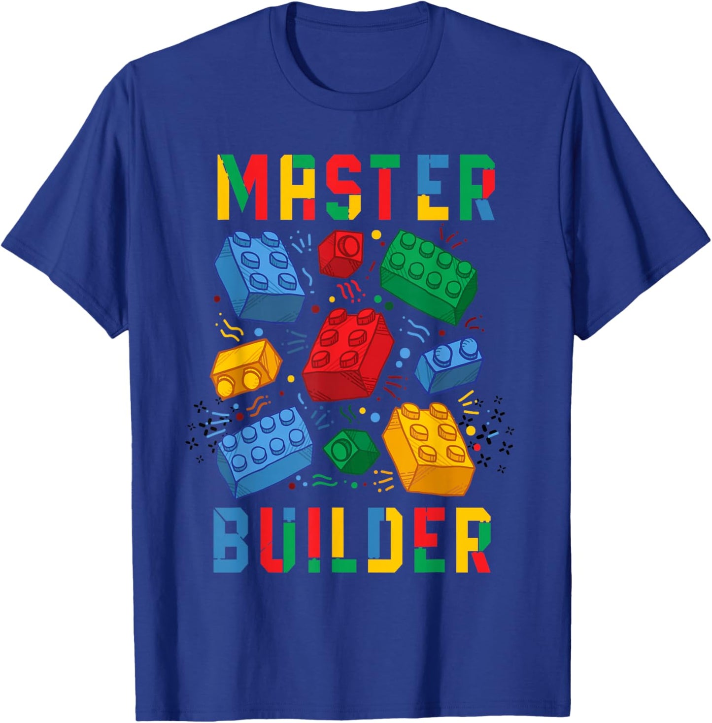 Brick Builder Funny Blocks Building Master Builder T-Shirt - T-Shirt | Royal