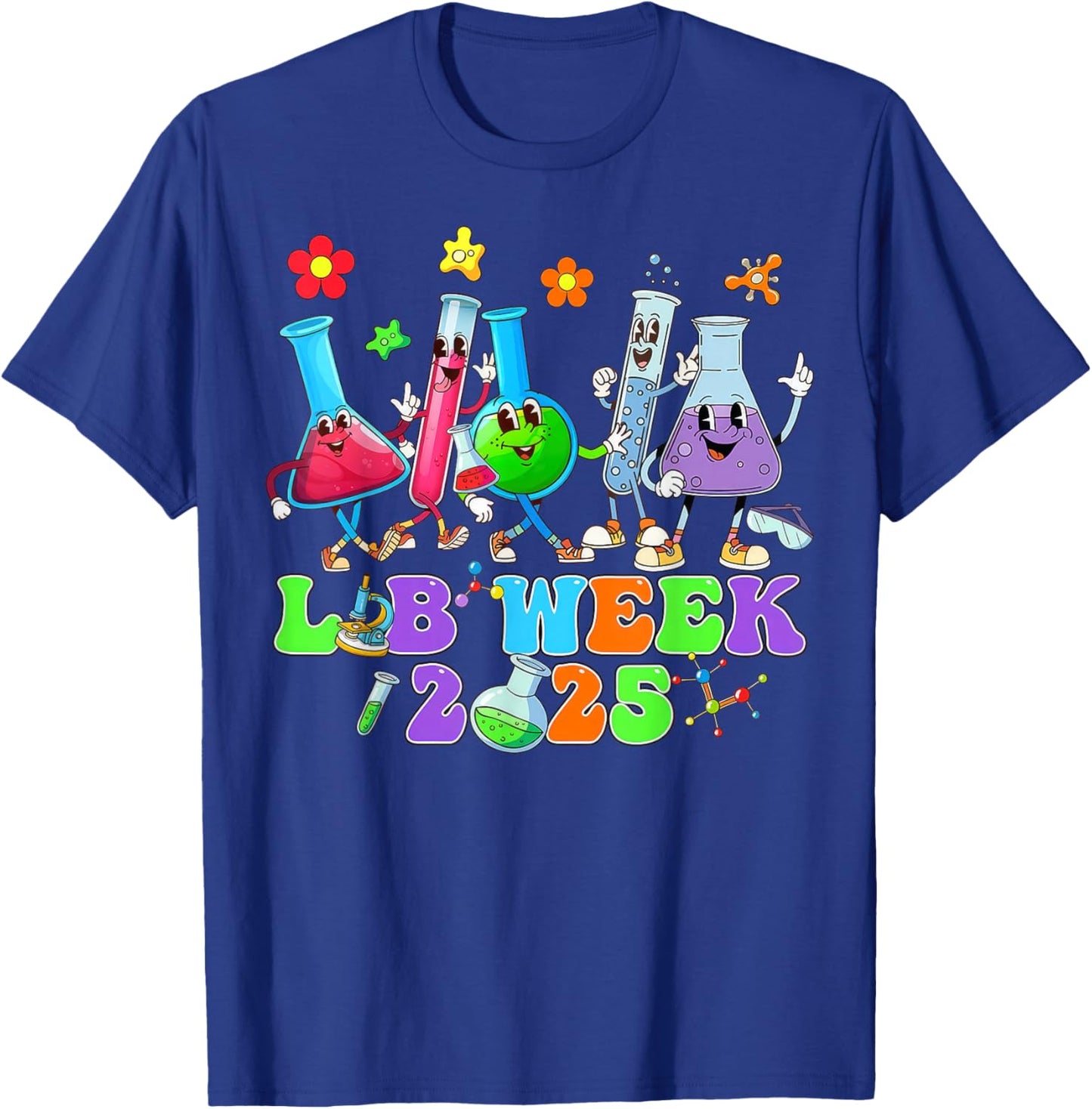 Retro Lab Week 2025 Scientist Lab Phlebotomist Pbt Mlt T-Shirt - T-Shirt | Royal