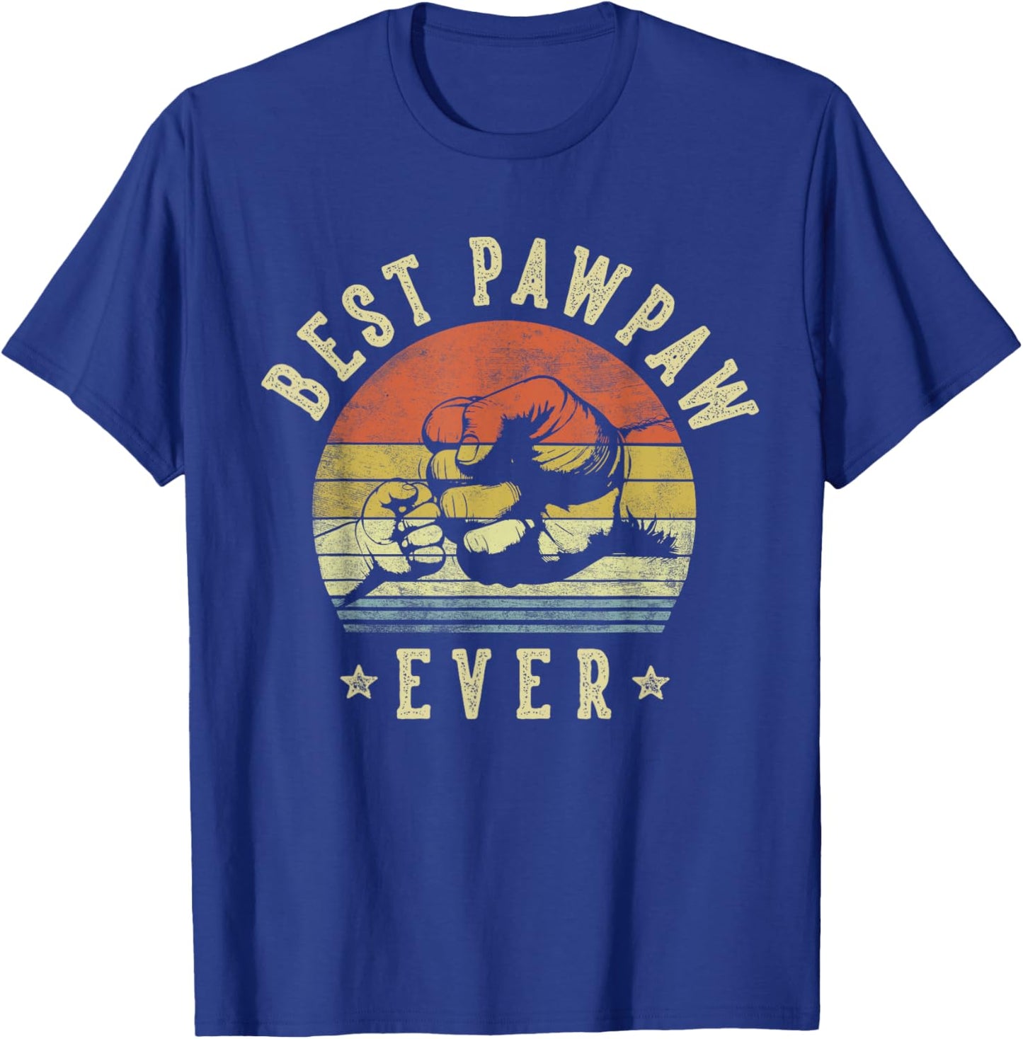 Best Pawpaw Ever - Retro Fist Bump Vintage Design Pawpaw T-Shirt - T-Shirt | Royal