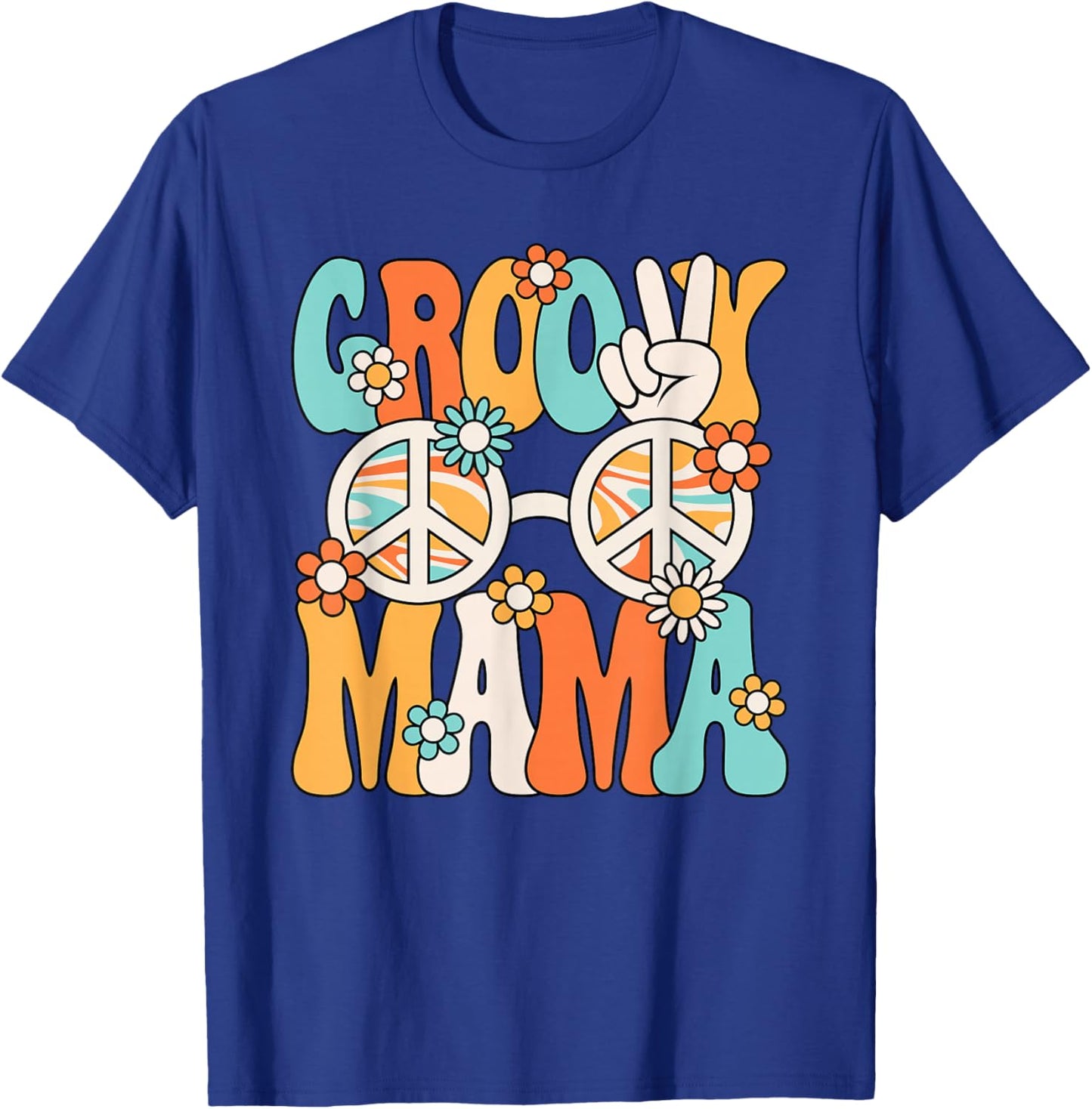 Groovy Mama Mom Retro Hippie 60s 70s Party Outfit Women T-Shirt - T-Shirt | Royal