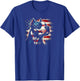 4th Of July American Flag Patriotic Pitbull Terrier T-Shirt - T-Shirt | Royal