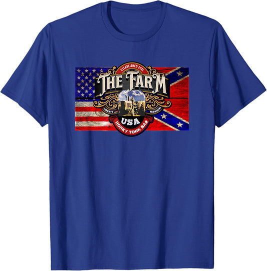 The Farm Liberty Missouri USA Bar Honky-tonk Music T-Shirt - T-Shirt | Royal
