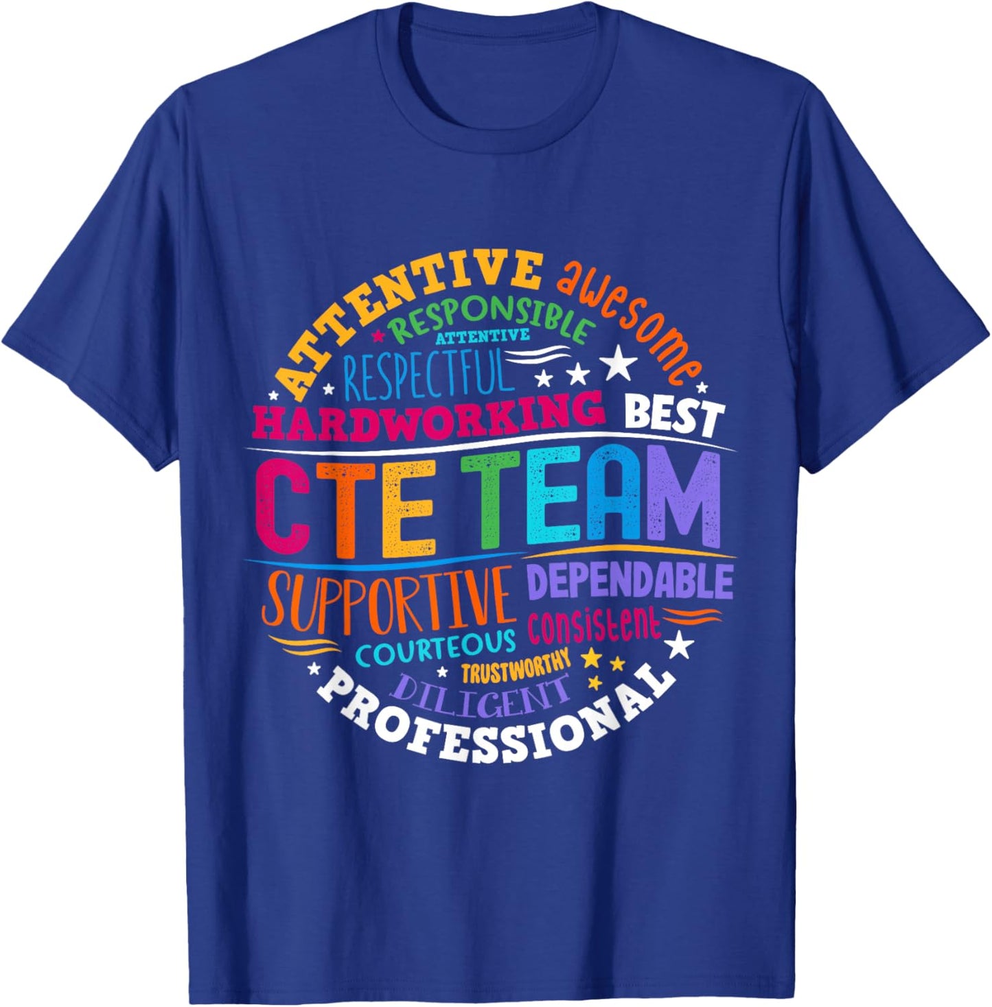 Groovy CTE Team Teacher Back To School Teachers Students T-Shirt - T-Shirt | Royal